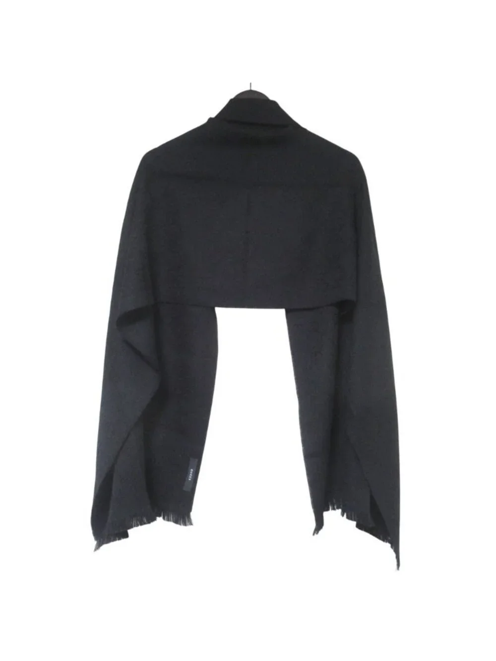 Gucci GG Jacquard Fringe Shawl Black Pre Owned Scarf